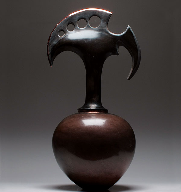 4 Axe Headed Pitcher #2, 23 in. (58 cm) in height, earthenware, terra sigillata, 2011.