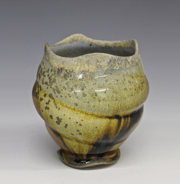 Todd Pletcher's Tulip cup, 4 in. (10 cm) in height, wood-fired stoneware, 2014.