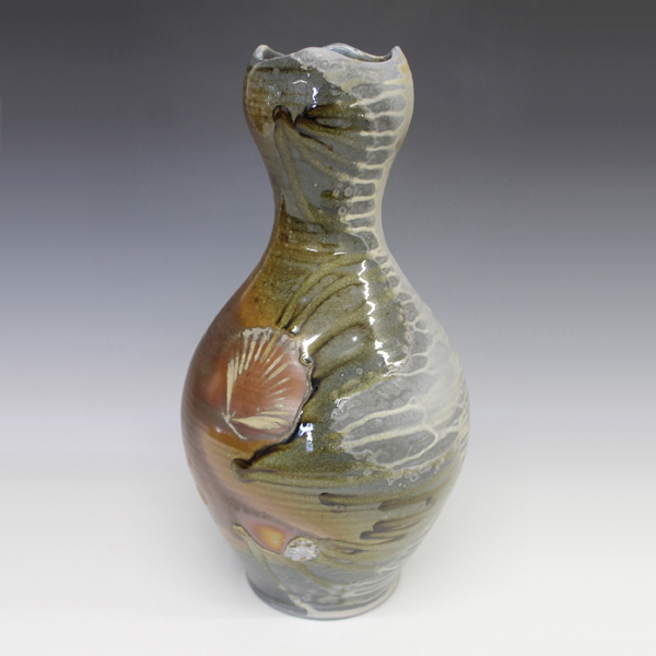 Todd Pletcher's Bottle, 16 in. (40 cm) in height, wood-fired stoneware, 2014.