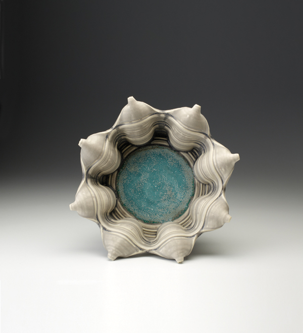 Splash Bowl, 15 in. (38 cm) in diameter, porcelain, fired in oxidation to cone 10, 2014.