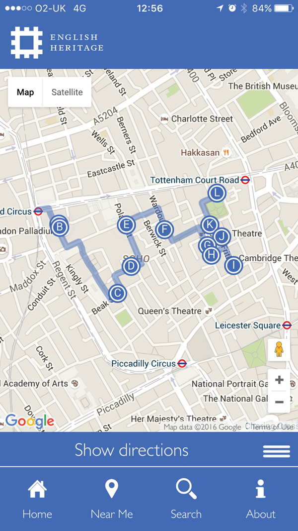 8 The iTunes Blue Plaques app Walk in Map view.