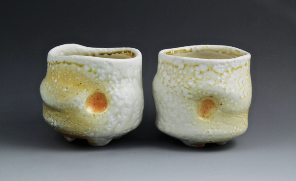 3 Pair of teabowls, 4 in. (10 cm) in height, custom clay, no slip or glaze, soda fired to cone 11–12, 2013.