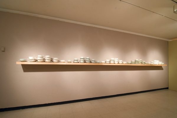 4 Cup of Inspiration, detail of cup wall in the “Mise en Place” exhibition, 2009.