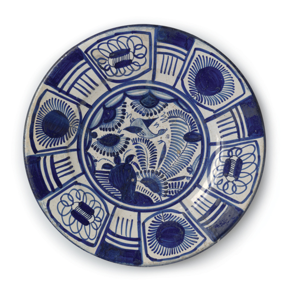 5 Majolica dish, earthenware, majolica, ca. 600 CE.