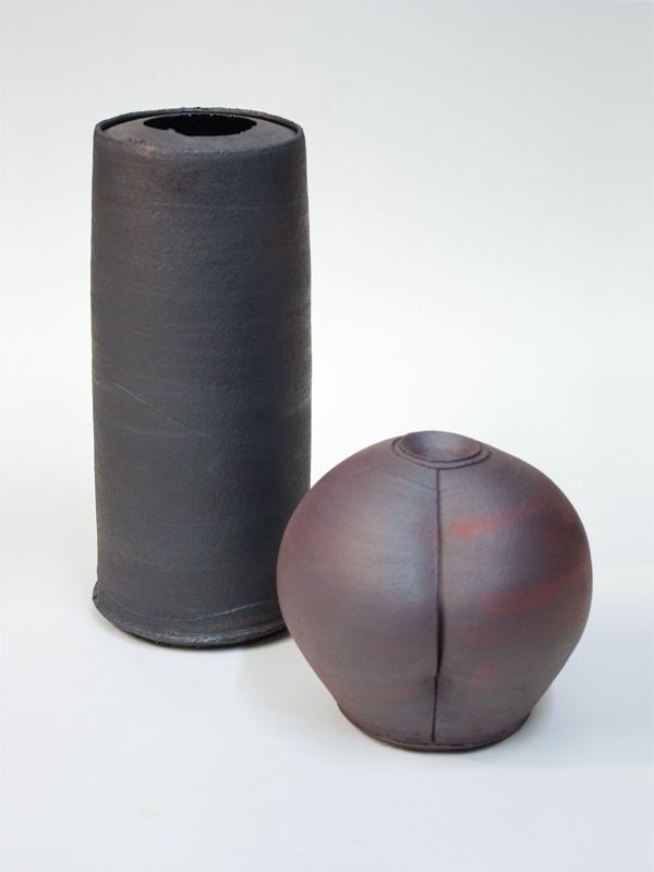  2 Dan Kelly’s vessels, ceramic.