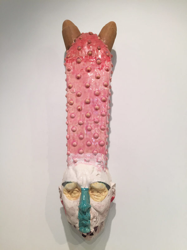 1 Paige Wright’s Self Portrait with a Beehive, 21 in. (53 cm) in height, stoneware, glaze.