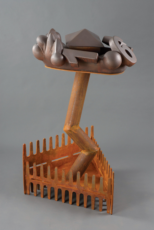 2 Syd Carpenter’s Pearl Fryar, 3 ft. 10 in. (1.2 m) in height, clay, steel, graphite, 2014.