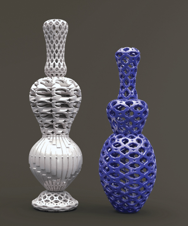 1 Kate Blacklock’s vessel forms, 2014. CAD rendering by Matt Paquin.