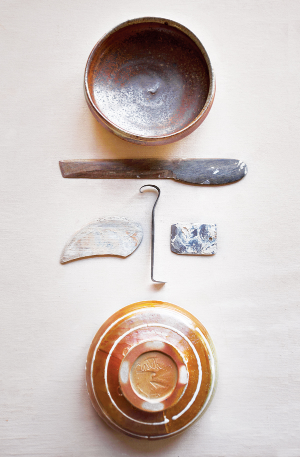7 Bowls with throwing and trimming tools, 2015. Photos: Brianna Horn, Anderson Ranch Arts Center.