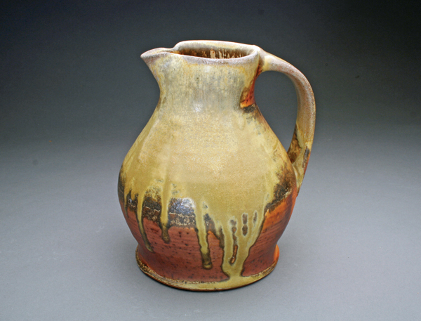 6 Jody Johnstone’s pitcher, 9 in. (23 cm) in height, stoneware, natural ash glaze, anagama fired, 2014.