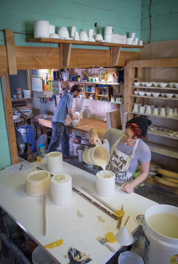 2 Anderson Bailey and Jessie Bean Bailey working in the studio. Photos: Luke Padgett.