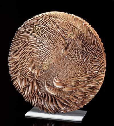 “Wheel,” wood-fired stoneware, by Mark Leuthold.