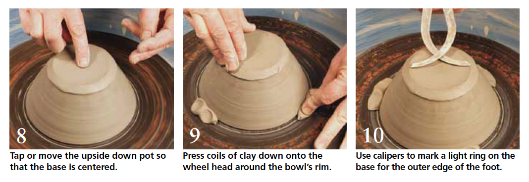 trimming bowls on the wheel