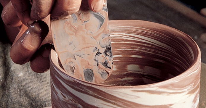 agateware pottery opener