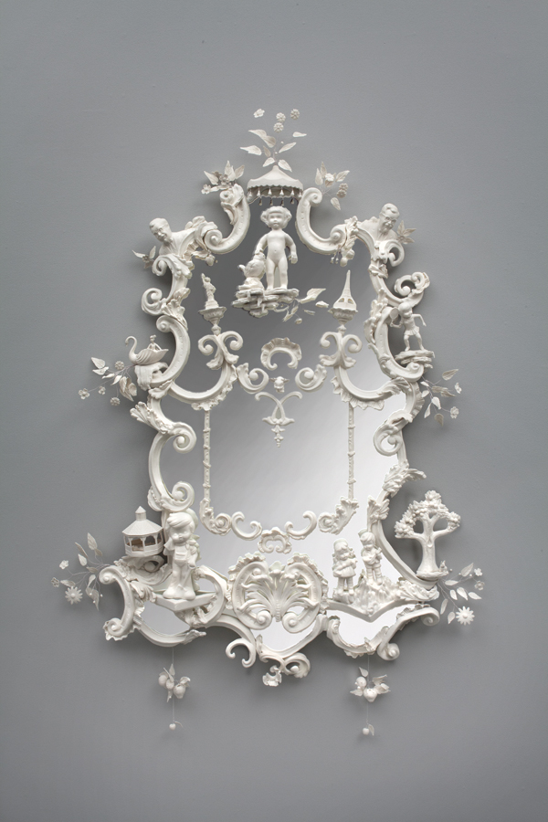 BETH KATLEMAN Mirror with Porcelain wall paper