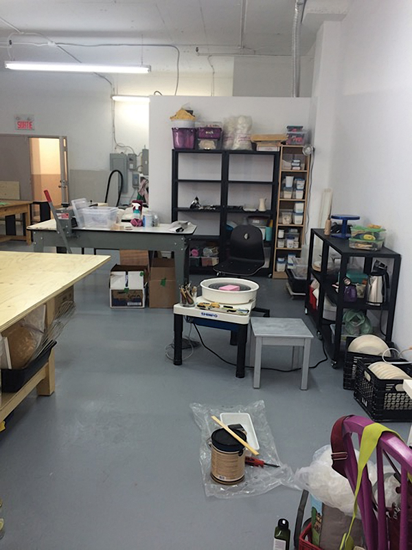 3 A view of our shared ceramics studio.