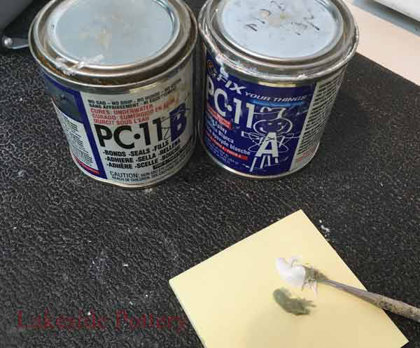 7 Mix even parts of PC-11 epoxy filler. Work in room temperature of 75°F or warmer.