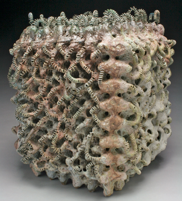 Todd Leech’s Hostile, 17 in. (43 cm) in height, recycled kiln elements, fired in reduction to 2340°F (1282°C).