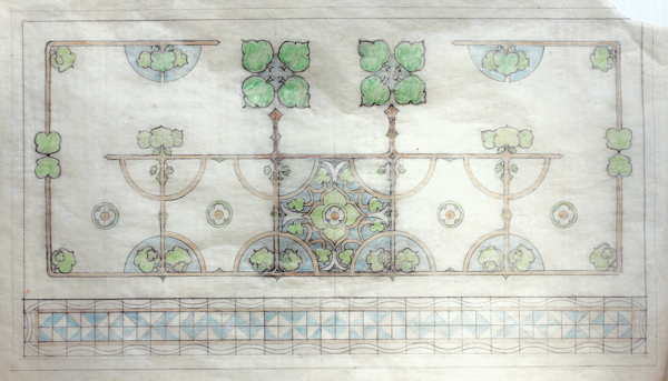 1 The original hand-drawn sketch of the Flores tile pattern is used for inspiration.