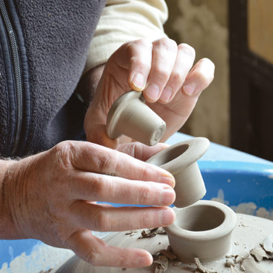 3 Pietro makes a three-part knob consisting of a hollow knob attached to the lid, a second hollow stopper, and a closed stopper.