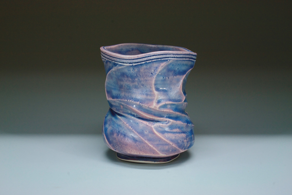 Amethyst, 4 in. (10 cm) in height, white fritware, fritted glaze, oxidation fired to cone 04, 2014.