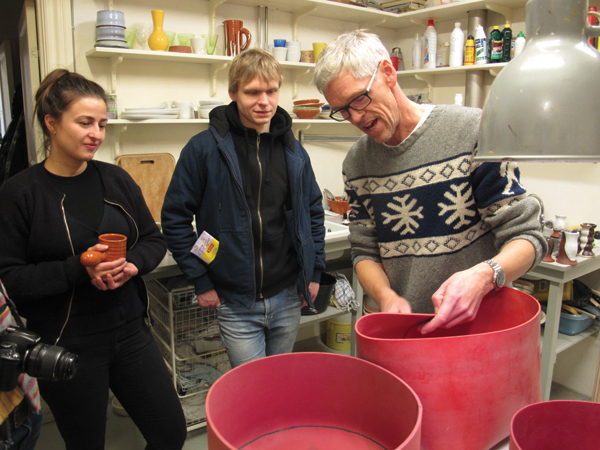 2 Project Networkers Trine Lyngsholm and Kaupo Holmberg at Ole Jensen’s studio in Copenhagen.