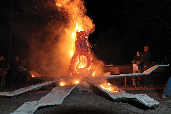 Carol Gentithes’ Tree, shown with the open petal kiln sections. 