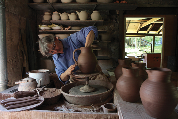 Herold working in the studio. Photo: Susan Stava.