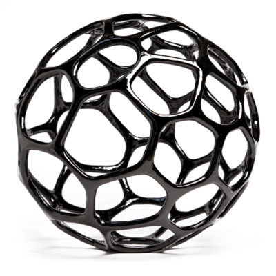 8 Cellular Sphere, 19 in. (48 cm) in diameter, stoneware, fired to cone 2 in an electric kiln, 2011.