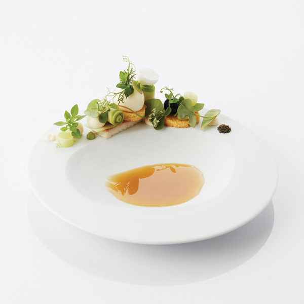 Chef Roger van Damme’s dish on a Nautilus plate.