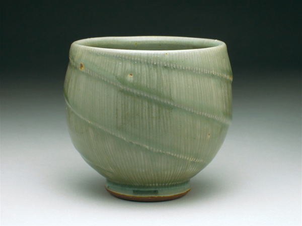 1 Yunomi, 4 in. (10 cm) in height, dark stoneware, glaze, fired to cone 10 in reduction, 2010.