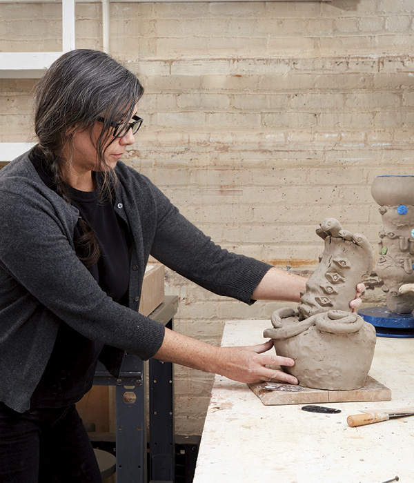 11 Rebecca Potts during her residency at Greenwich House Pottery, October 16–December 8, 2023. Photo: Alan Wiener, courtesy of Greenwich House Pottery, 2023. Residency venue: Greenwich House Pottery, New York, New York.